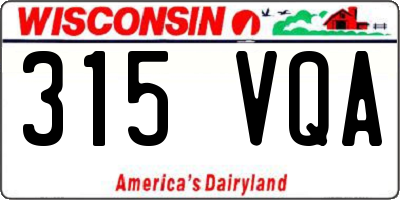 WI license plate 315VQA