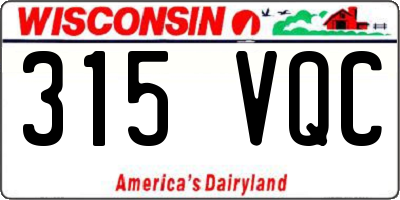 WI license plate 315VQC