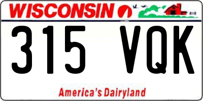 WI license plate 315VQK