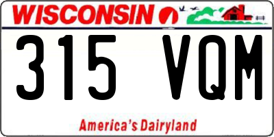 WI license plate 315VQM