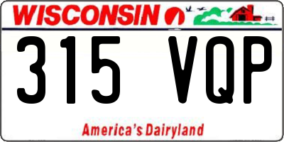 WI license plate 315VQP