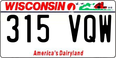 WI license plate 315VQW