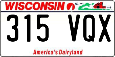 WI license plate 315VQX