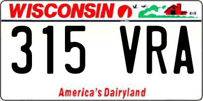 WI license plate 315VRA