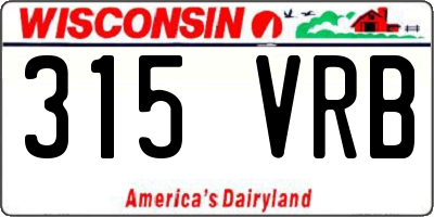 WI license plate 315VRB