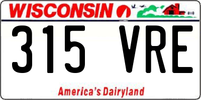 WI license plate 315VRE