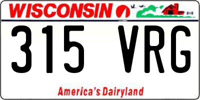 WI license plate 315VRG