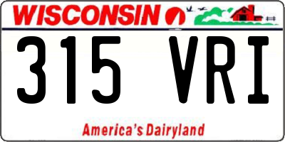 WI license plate 315VRI
