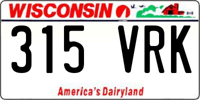 WI license plate 315VRK