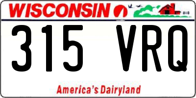 WI license plate 315VRQ