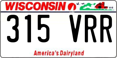 WI license plate 315VRR