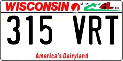 WI license plate 315VRT