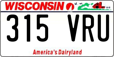 WI license plate 315VRU