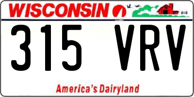 WI license plate 315VRV
