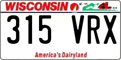 WI license plate 315VRX