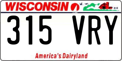 WI license plate 315VRY