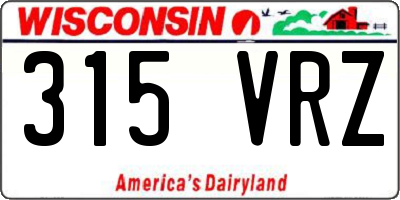 WI license plate 315VRZ