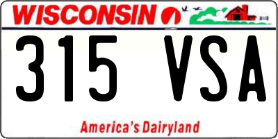 WI license plate 315VSA