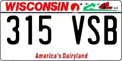 WI license plate 315VSB