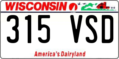 WI license plate 315VSD