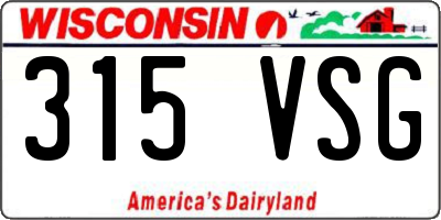 WI license plate 315VSG