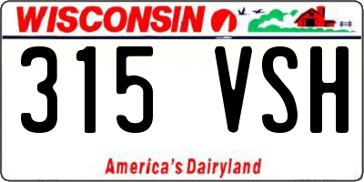 WI license plate 315VSH