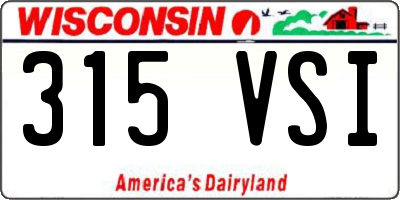 WI license plate 315VSI