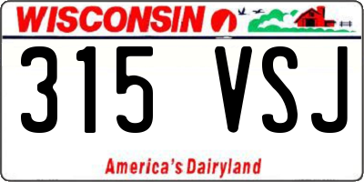 WI license plate 315VSJ
