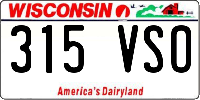 WI license plate 315VSO