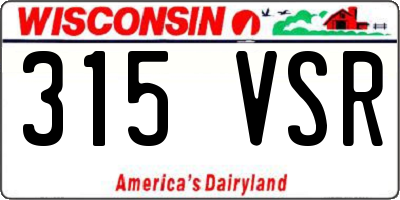 WI license plate 315VSR