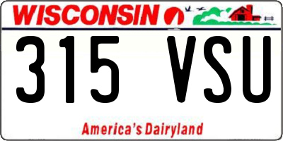 WI license plate 315VSU