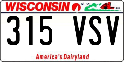 WI license plate 315VSV