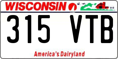 WI license plate 315VTB