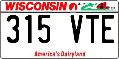 WI license plate 315VTE