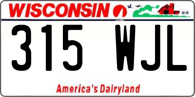 WI license plate 315WJL