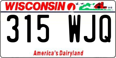 WI license plate 315WJQ