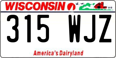 WI license plate 315WJZ