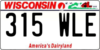 WI license plate 315WLE