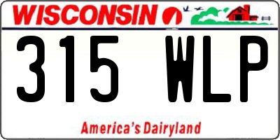 WI license plate 315WLP