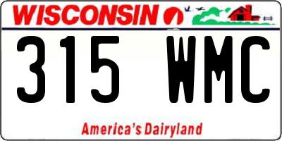 WI license plate 315WMC