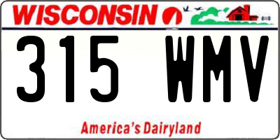 WI license plate 315WMV