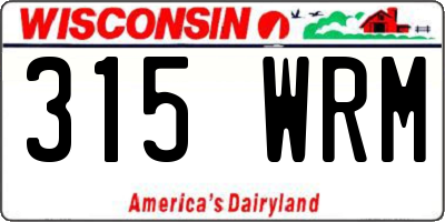 WI license plate 315WRM