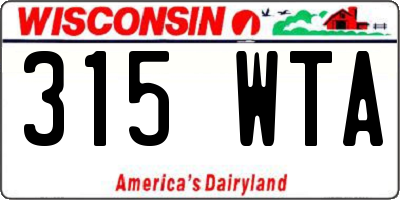 WI license plate 315WTA