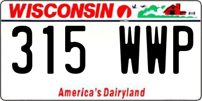 WI license plate 315WWP