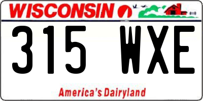 WI license plate 315WXE