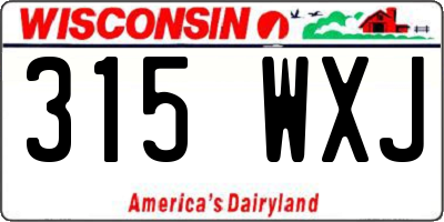 WI license plate 315WXJ