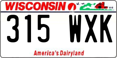 WI license plate 315WXK