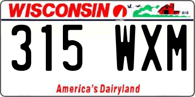 WI license plate 315WXM