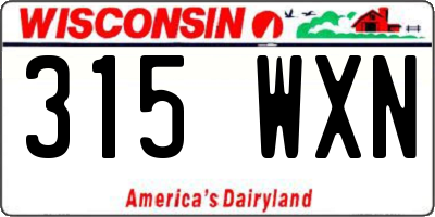 WI license plate 315WXN