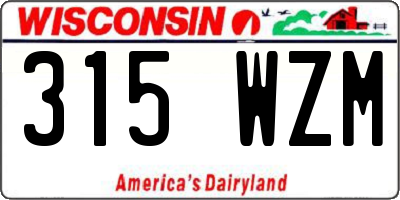 WI license plate 315WZM